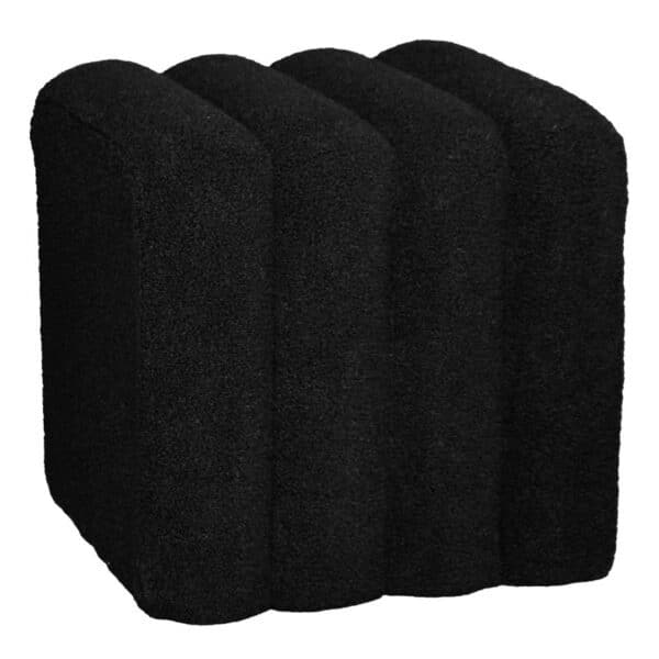 TOGO Σκαμπό Βοηθητικό, Teddy Ύφασμα Μαύρο 40x40x41cm - Image 5