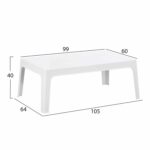 ΤΡΑΠΕΖΑΚΙ ΟΡΘΟΓΩΝΙΟ SLEEK HM6367.01 ΠΟΛΥΠΡΟΠΥΛΕΝΙΟ ΣΕ ΛΕΥΚΟ 105x64x40Υεκ. - Image 2