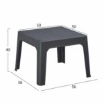 ΤΡΑΠΕΖΑΚΙ ΤΕΤΡΑΓΩΝΟ SLEEK HM6371.10 ΠΟΛΥΠΡΟΠΥΛΕΝΙΟ ΣΕ ΣΚΟΥΡΟ ΓΚΡΙ 56x56x40Υεκ. - Image 2