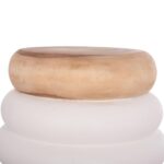 ΣΚΑΜΠΟ PUFFAT HM18172.02 FIBER CEMENT ΛΕΥΚΟ- ΞΥΛΟ TEAK TOP Φ45x46Υεκ. - Image 4