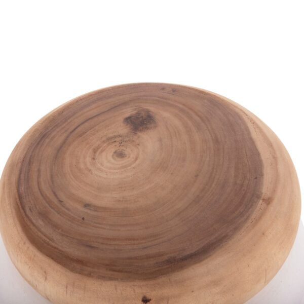 ΣΚΑΜΠΟ PUFFAT HM18172.02 FIBER CEMENT ΛΕΥΚΟ- ΞΥΛΟ TEAK TOP Φ45x46Υεκ. - Image 5