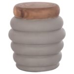 ΣΚΑΜΠΟ PUFFAT HM18172.03 FIBER CEMENT ΓΚΡΙ- ΞΥΛΟ TEAK TOP Φ45x46Υεκ.