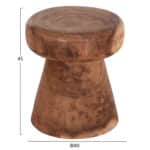 ΣΚΑΜΠΟ-ΤΡΑΠΕΖΑΚΙ ΣΤΡΟΓΓΥΛΟ CUPRE HM9793.11 ΜΑΣΙΦ ΞΥΛΟ SUAR-ΦΥΣΙΚΟ Φ40x45Υεκ. - Image 2