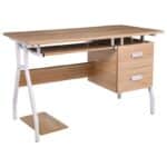 UNIT Γραφείο Η/Υ Μέταλλο Βαφή Άσπρο, Melamine Απόχρωση Sonoma 120x60x73cm - Image 7