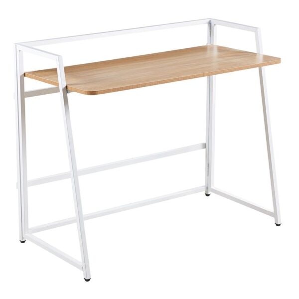 UNIT Γραφείο Η/Υ Πτυσσόμενο, Μέταλλο Βαφή Άσπρο, Melamine Απόχρωση Sonoma 110x48x86cm - Image 7