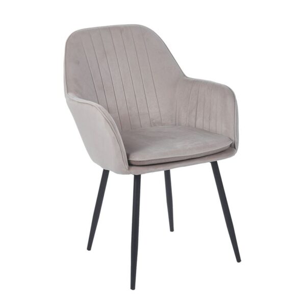 VALERY Πολυθρόνα Μέταλλο Βαφή Μαύρο, Ύφασμα Velure, Απόχρωση Cappuccino 55x61x87cm - Image 9