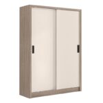 VANITY Ντουλάπα Δίφυλλη - Συρόμενη, Αποχρώσεων Sonoma Oak & Cream 120x60x200cm - Image 7