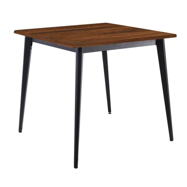 VIDAL Τραπέζι Μέταλλο Βαφή Μαύρο, Επιφάνεια 80x80cm/16mm Contract Sliq Walnut 81x81x73cm - Image 5
