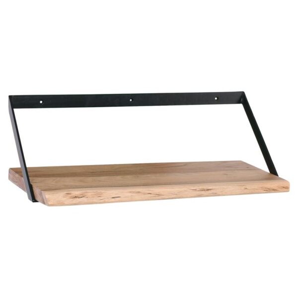 WALL-2  Ράφι Τοίχου Μέταλλο Βαφή Μαύρο, Ξύλο Ακακία Φυσικό 60x25x20cm - Image 7