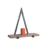 WALL Ράφι Τοίχου Μέταλλο Βαφή Μαύρο, Ξύλο Ακακία Φυσικό +/-50x20x50cm - Image 5