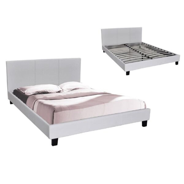 WILTON Κρεβάτι Μονό, για Στρώμα 90x190cm, Pu Άσπρο 97x203x89cm - Image 5