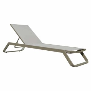 ΞΑΠΛΩΣΤΡΑ ΑΛΟΥΜΙΝΙΟΥ MARIMAR HM6562.03 ΣΚΕΛΕΤΟΣ TAUPE & TEXTILENE ΜΠΕΖ 218x67x31Υεκ