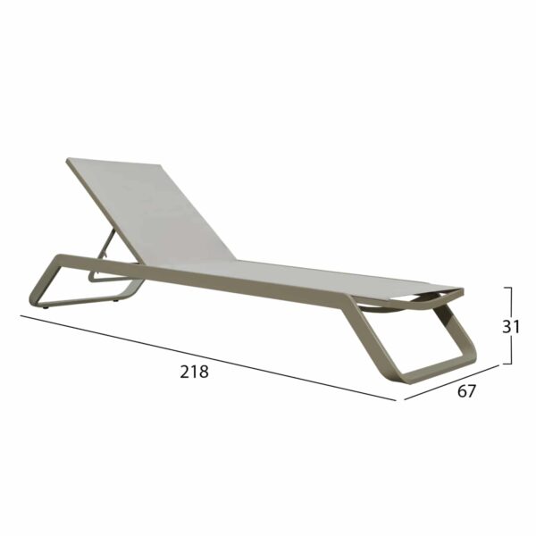 ΞΑΠΛΩΣΤΡΑ ΑΛΟΥΜΙΝΙΟΥ MARIMAR HM6562.03 ΣΚΕΛΕΤΟΣ TAUPE & TEXTILENE ΜΠΕΖ 218x67x31Υεκ - Image 2