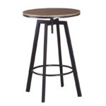 YORK Τραπέζι BAR Μέταλλο Βαφή Σκούρο Καφέ - Καρυδί 63x63x94/104cm Επιφάνεια:Φ60cm - Image 7