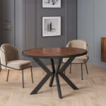 Τραπέζι Ν15 Ξύλινο με Μεταλλικό Σκελετό Φ120