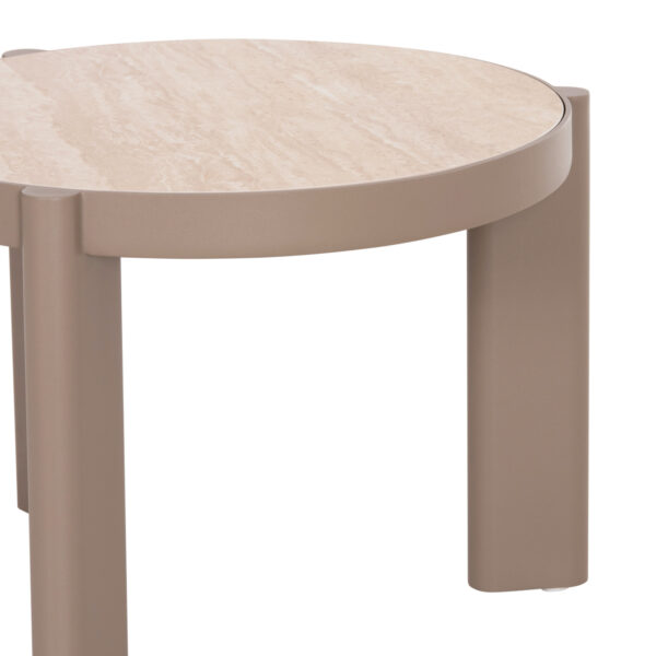 ΤΡΑΠΕΖΙ ΜΕΣΗΣ ΣΤΡΟΓΓΥΛΟ ABSOLUTION SM6466.02 ΑΛΟΥΜIΝΙΟ-SINTERED STONE ΜΠΕΖ Φ61x45Υεκ - Image 6