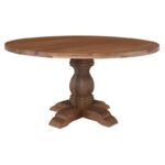 ATLAS Τραπέζι Τραπεζαρίας, Ξύλο Mango, Απόχρωση Smoke Walnut Φ150cm H.76cm