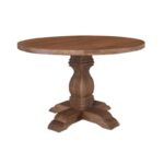 ATLAS Τραπέζι Τραπεζαρίας, Ξύλο Mango, Απόχρωση Smoke Walnut Φ120cm H.76cm