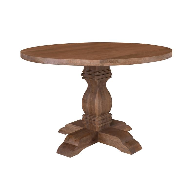 atlas-trapezi-trapezarias-xylo-mango-apochrosi-smoke-walnut-enlarge ATLAS Τραπέζι Τραπεζαρίας, Ξύλο Mango, Απόχρωση Smoke Walnut Φ120cm H.76cm - Image 1