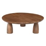 AZTEC Τραπεζάκι Σαλονιού- Καθιστικού, Ξύλο Mango, Απόχρωση Smoke Walnut Φ90cm H.30cm