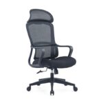 BF3010 Πολυθρόνα Γραφείου Διευθυντή, Mesh Μαύρο, Ύφασμα Μαύρο 61x63x119/128cm