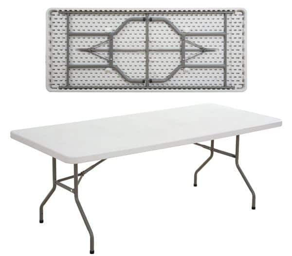 blow-synedriou-trap.183x76cm-ptys-no-lefko-enlarge BLOW Τραπέζι Catering Πτυσσόμενο, Μέταλλο Βαφή Γκρι, HDPE Άσπρο 45mm 183x76x74cm - Image 1