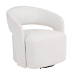 CUBA Πολυθρόνα-Περιστρεφόμενη, Σαλονιού - Καθιστικού, Teddy Ύφασμα Άσπρο 75x70x72cm