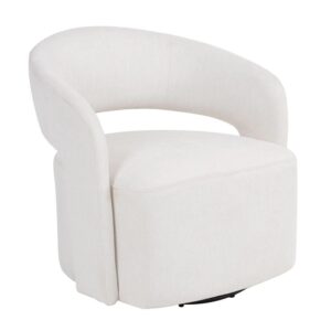 CUBA Πολυθρόνα-Περιστρεφόμενη, Σαλονιού - Καθιστικού, Teddy Ύφασμα Άσπρο 75x70x72cm