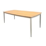 DENVER Τραπέζι Κήπου-Βεράντας, Αλουμίνιο Απόχρωση Μπεζ, Polywood Φυσικό 220x97x74cm