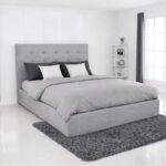 DOLCE Κρεβάτι Διπλό με Αποθηκευτικό Χώρο, για Στρώμα 160x200cm, Ύφασμα Γκρι 172x219x120cm