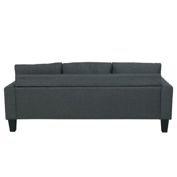SERGIO Καναπές Σαλονιού Καθιστικού 3Θέσιος, Ύφασμα Ανθρακί 188x74x79cm - Image 4