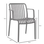 MODA-W Πολυθρόνα Στοιβαζόμενη, PP - UV Protection Απόχρωση Ανθρακί 54x57x80cm - Image 3