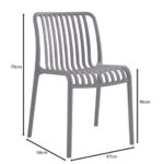 MODA-W Καρέκλα Στοιβαζόμενη, PP - UV Protection, Απόχρωση Ανθρακί 52x57x80cm - Image 3