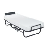 COLMAN Κρεβάτι Πτυσσόμενο Βοηθητικό Μέταλλο Βαφή Μαύρο, Στρώμα 12cm 77x195x55cm - Mattress 12cm - Image 2