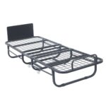 COLMAN Κρεβάτι Πτυσσόμενο Βοηθητικό Μέταλλο Βαφή Μαύρο, Στρώμα 12cm 77x195x55cm - Mattress 12cm - Image 3