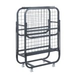 COLMAN Κρεβάτι Πτυσσόμενο Βοηθητικό Μέταλλο Βαφή Μαύρο, Στρώμα 12cm 77x195x55cm - Mattress 12cm - Image 4