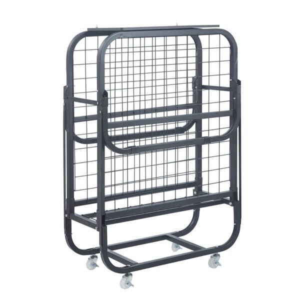 COLMAN Κρεβάτι Πτυσσόμενο Βοηθητικό Μέταλλο Βαφή Μαύρο, Στρώμα 12cm 77x195x55cm - Mattress 12cm - Image 4