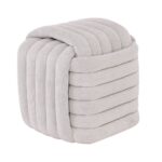 TAB Σκαμπό Βοηθητικό, Ύφασμα Απόχρωση Sandy Grey 47x47x44cm - Image 2