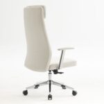 BF8800 Πολυθρόνα Γραφείου Διευθυντή, Pu Άσπρο, Βάση & Μπράτσα Χρώμιο 68x68x120/128cm - Image 5