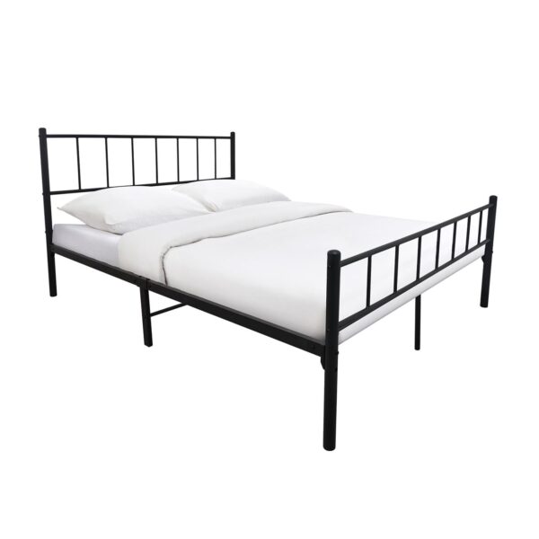 TIVO Κρεβάτι Διπλό, για Στρώμα 150x200cm, Μέταλλο Βαφή Μαύρο 156x208x95cm - Image 2