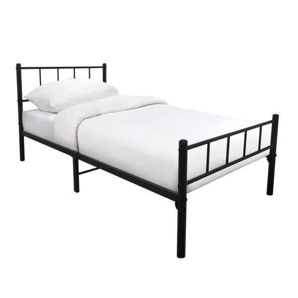TIVO Κρεβάτι Μονό, για Στρώμα 90x190cm, Μέταλλο Βαφή Μαύρο 96x198x95cm - Image 2