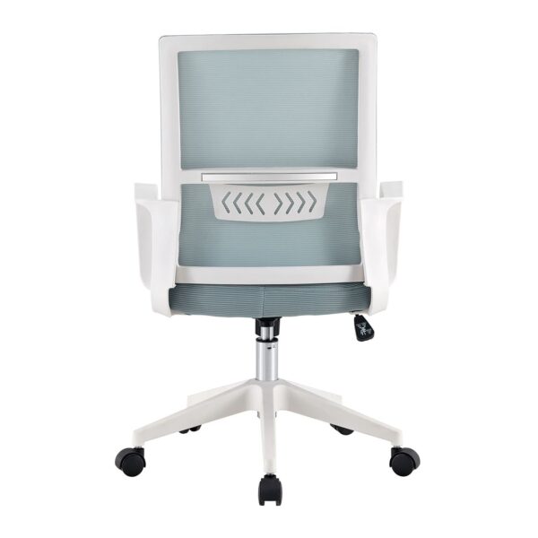 BF2965 Πολυθρόνα Γραφείου Ύφασμα Γκρι-Μπλε Mesh, Βάση PP Άσπρο 63x49x93/103cm - Image 3