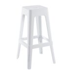 RELIX PP Σκαμπό BAR Στοιβαζόμενο, PP Απόχρωση Άσπρο 42x42x76cm - Image 2