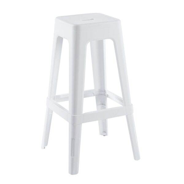 RELIX PP Σκαμπό BAR Στοιβαζόμενο, PP Απόχρωση Άσπρο 42x42x76cm - Image 2