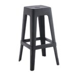 RELIX PP Σκαμπό BAR Στοιβαζόμενο, PP Απόχρωση Μαύρο 42x42x76cm - Image 2