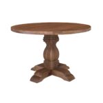 ATLAS Τραπέζι Τραπεζαρίας, Ξύλο Mango, Απόχρωση Smoke Walnut Φ120cm H.76cm - Image 2