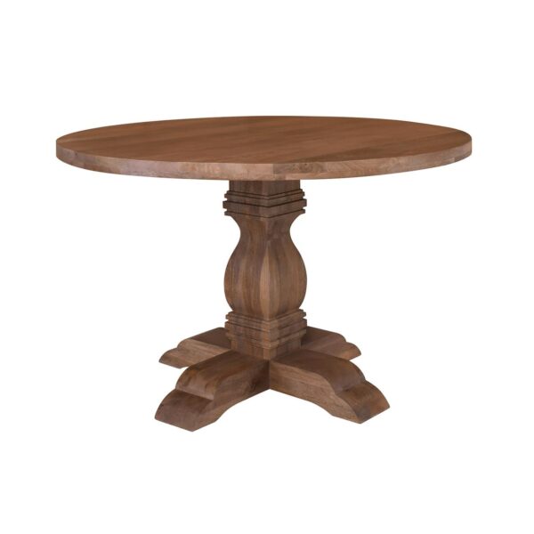 ATLAS Τραπέζι Τραπεζαρίας, Ξύλο Mango, Απόχρωση Smoke Walnut Φ120cm H.76cm - Image 2