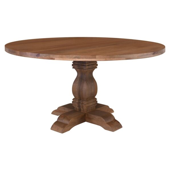 ATLAS Τραπέζι Τραπεζαρίας, Ξύλο Mango, Απόχρωση Smoke Walnut Φ150cm H.76cm - Image 2