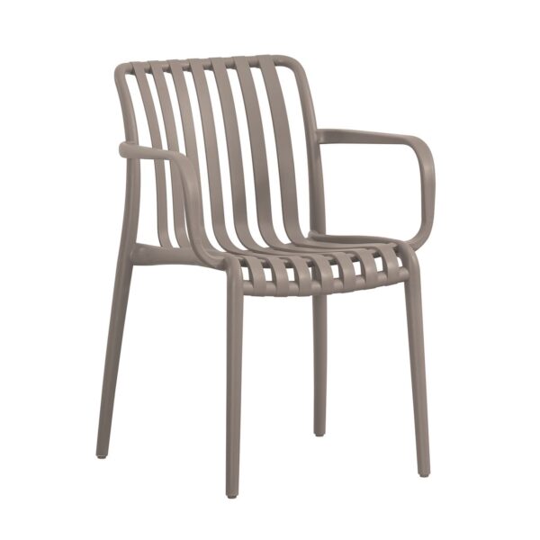 MODA-W Πολυθρόνα Στοιβαζόμενη, PP - UV Protection Απόχρωση Mocha 54x57x80cm - Image 2