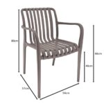 MODA-W Πολυθρόνα Στοιβαζόμενη, PP - UV Protection Απόχρωση Mocha 54x57x80cm - Image 3